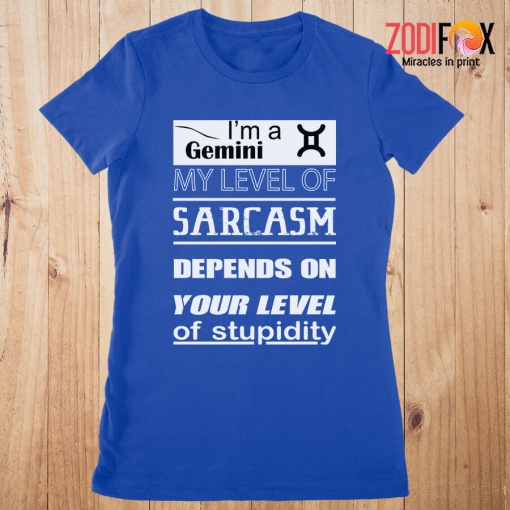 dramatic My Level Of Sarcasm Gemini Premium T-Shirts