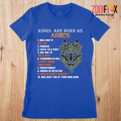 unique Kings Are Born As Aries Premium T-Shirts