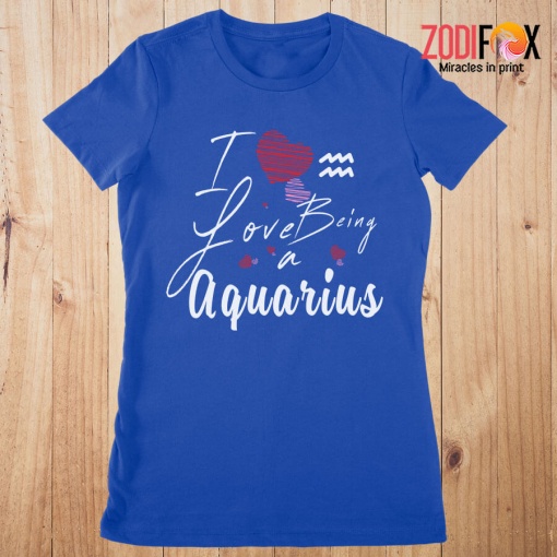lovely I Love Being An Aquarius Premium T-Shirts