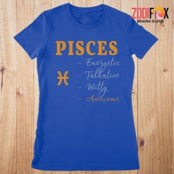 lovely Pisces Energetic Talkative Premium T-Shirts - PISCESPT0300