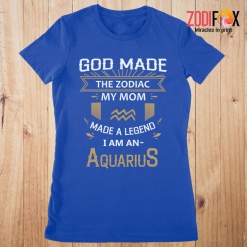 novelty God Made The Zodiac My Mom Aquarius Premium T-Shirts