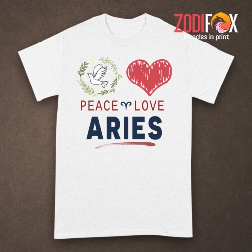 dramatic Peace Love Aries Premium T-Shirts