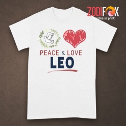 eye-catching Peace Love Leo Premium T-Shirts
