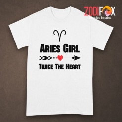 amazing Aries Girl Twice The Heart Premium T-Shirts - ARIESPT0303