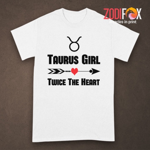 high quality Taurus Girl Twice The Heart Premium T-Shirts - TAURUSPT0303