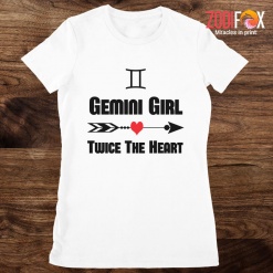 high quality Gemini Girl Twice The Heart Premium T-Shirts - GEMINIPT0303