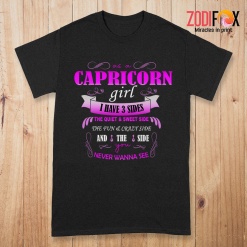 nice As A Capricorn Girl I Have 3 Sides Premium T-Shirts