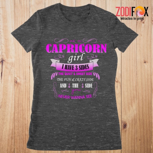 awesome As A Capricorn Girl I Have 3 Sides Premium T-Shirts