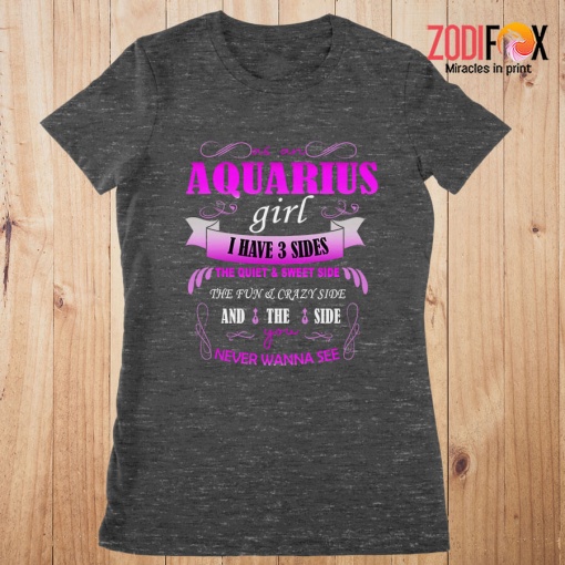 awesome As An Aquarius Girl I Have 3 Sides Premium T-Shirts