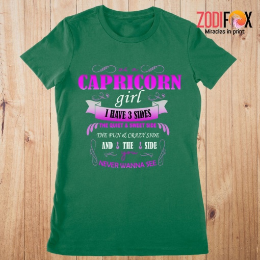 unique As A Capricorn Girl I Have 3 Sides Premium T-Shirts