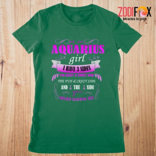 unique As An Aquarius Girl I Have 3 Sides Premium T-Shirts