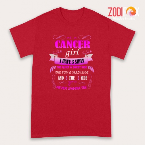 thoughtful As A Cancer Girl I Have 3 Sides Premium T-Shirts