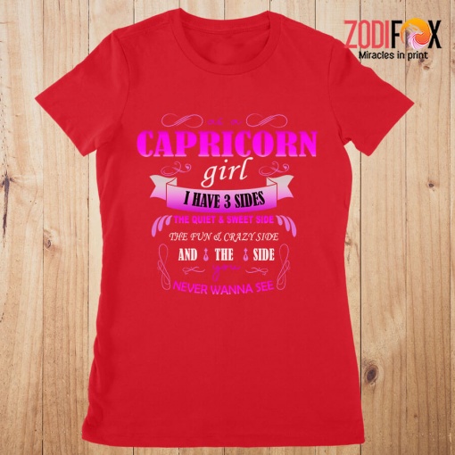 lovely As A Capricorn Girl I Have 3 Sides Premium T-Shirts